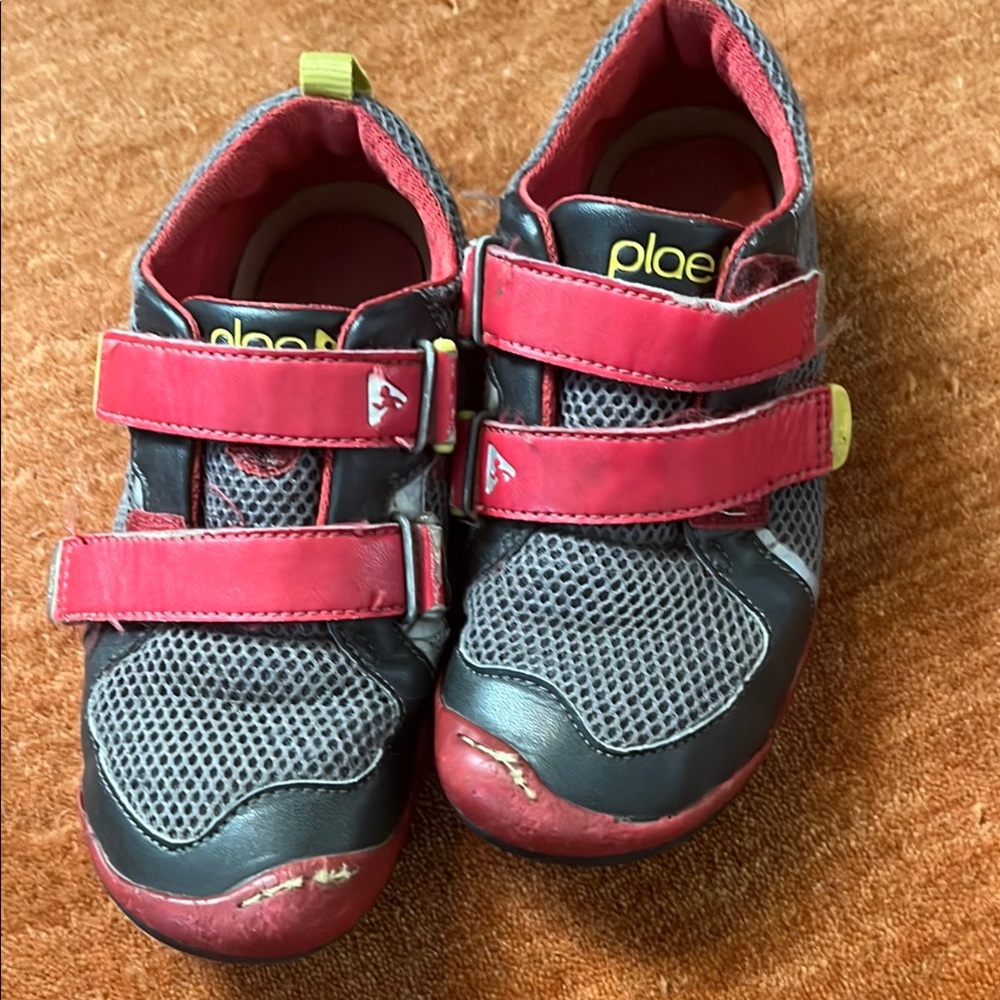 PLAE Red and Black Sneakers with Velcro Straps